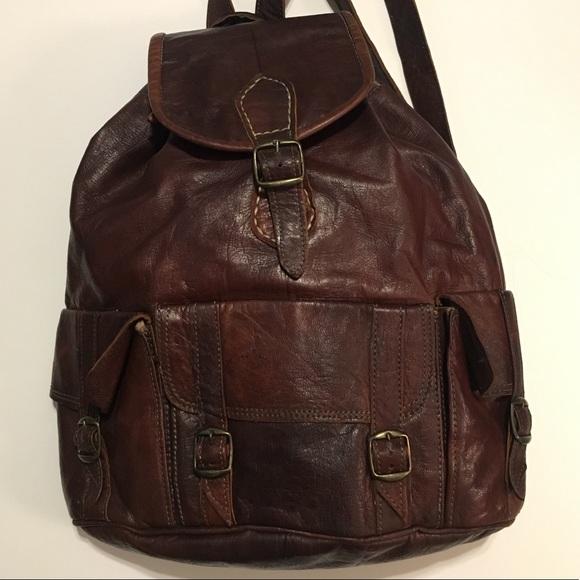 spanish leather backpack
